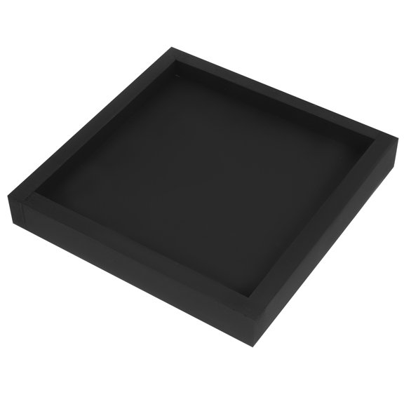 MERRYHAPPY Black Rectangular Serving Tray with Thickened Base and Non- Bottom for Kitchen and Food Presentation