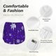 thumbnail image 4 of Balery Dark Purple Snowflakes Pantalones cortos deportivos para mujer con forro y dos bolsillos, elásticos, para entrenamiento, gimnasio, yoga-Small, 4 of 7