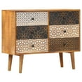 thumbnail image 1 of vidaXL Sideboard with Printed Pattern 90x30x70 cm Solid Mango Wood, 1 of 5
