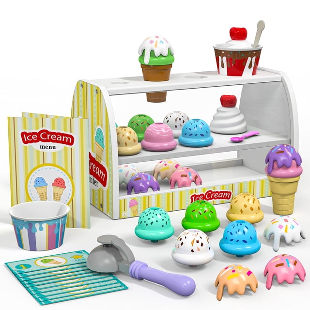 Set de helados de madera Quimsity, juego de simulación para niños