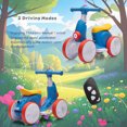 thumbnail image 6 of 6V Electric Baby Balance Bike with Bubble Machine,4 in 1 Toddler Balance Bike w/Remote Control for 1 Year Old Boys Girls Kids Ride on Toys w/Powered Motor,LED Lights (Blue&Red）), 6 of 7