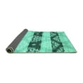 thumbnail image 2 of Ahgly Company Indoor Rectangle Abstract Turquoise Blue Contemporary Area Rugs, 4' x 6', 2 of 4