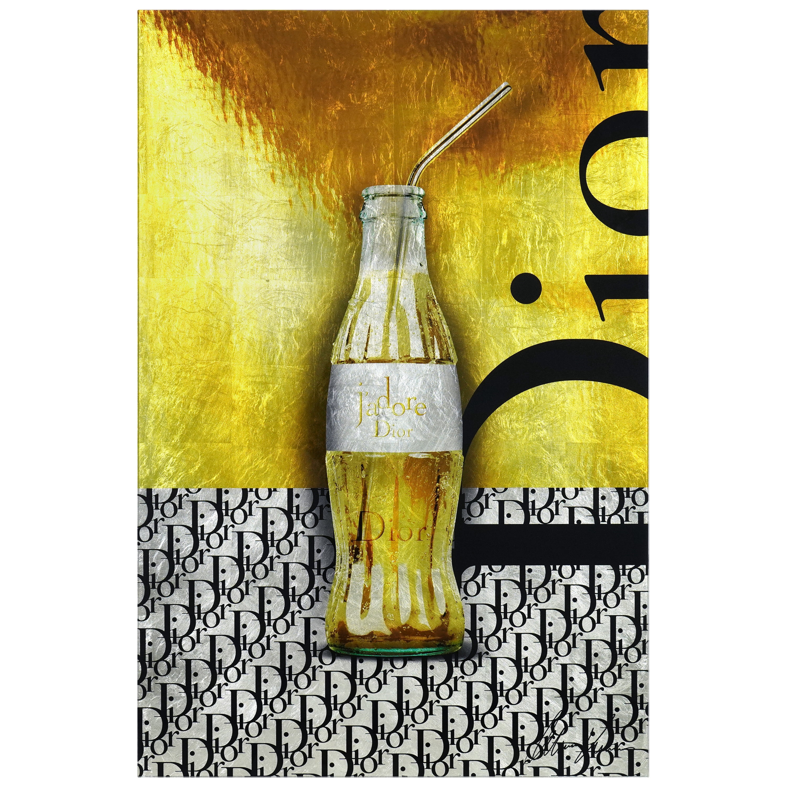 "D's Luxury Liquid Therapy" Reverse Printed Tempered Glass with Silver Leaf