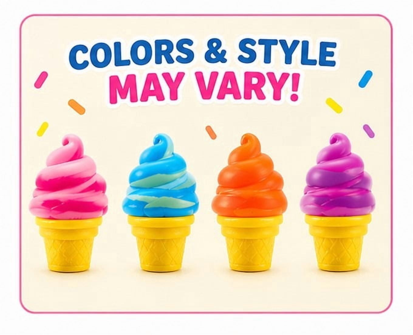 SHOPIN LEE DOH  Nice Cream Cone Stress,Soft Dough Squeeze Stress Relief, Random Color, 1 Pack