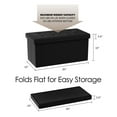 thumbnail image 2 of Lavish Home 30-inch Faux Leather Folding Storage Ottoman with Padded Lid (Black), 2 of 8