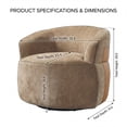 thumbnail image 5 of Christopher Knight Home Modern 360° Swivel Barrel Accent Chair, Polyester Fabric with Leather Accent, Brown, 5 of 10