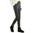 thumbnail image 2 of Qiylii Women Simple Style Plush Tights, Applique Pattern High Waist Leggings, 2 of 9