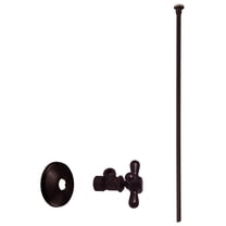 Westbrass 3/8" x 20" Flat Head Supply Line Toilet Kit with Cross Handle Angle Valve, Oil Rubbed Bronze