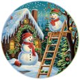 thumbnail image 1 of Pintura de diamante DIY, taladro parcial con forma especial, decoración de trabajo de muñeco de nieve, 30x30cm, 1 of 9