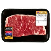 Thick New York Strip Steak, Choice Angus Beef, 1 Per Tray, 0.5  1.38 lb