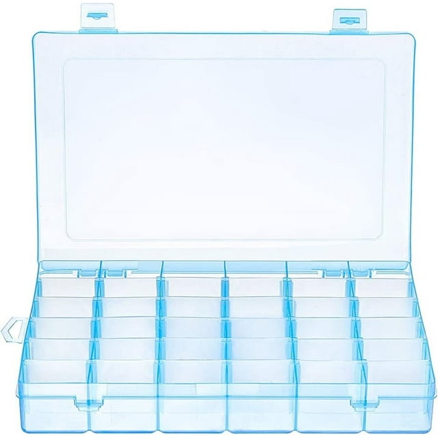 MesaSe Plastic Organizer Bead Storage Box with Compartments Containers with Movable Dividers for Small Earring Jewelry Craft Sewing Supplies 36 Grid 1 Pack
