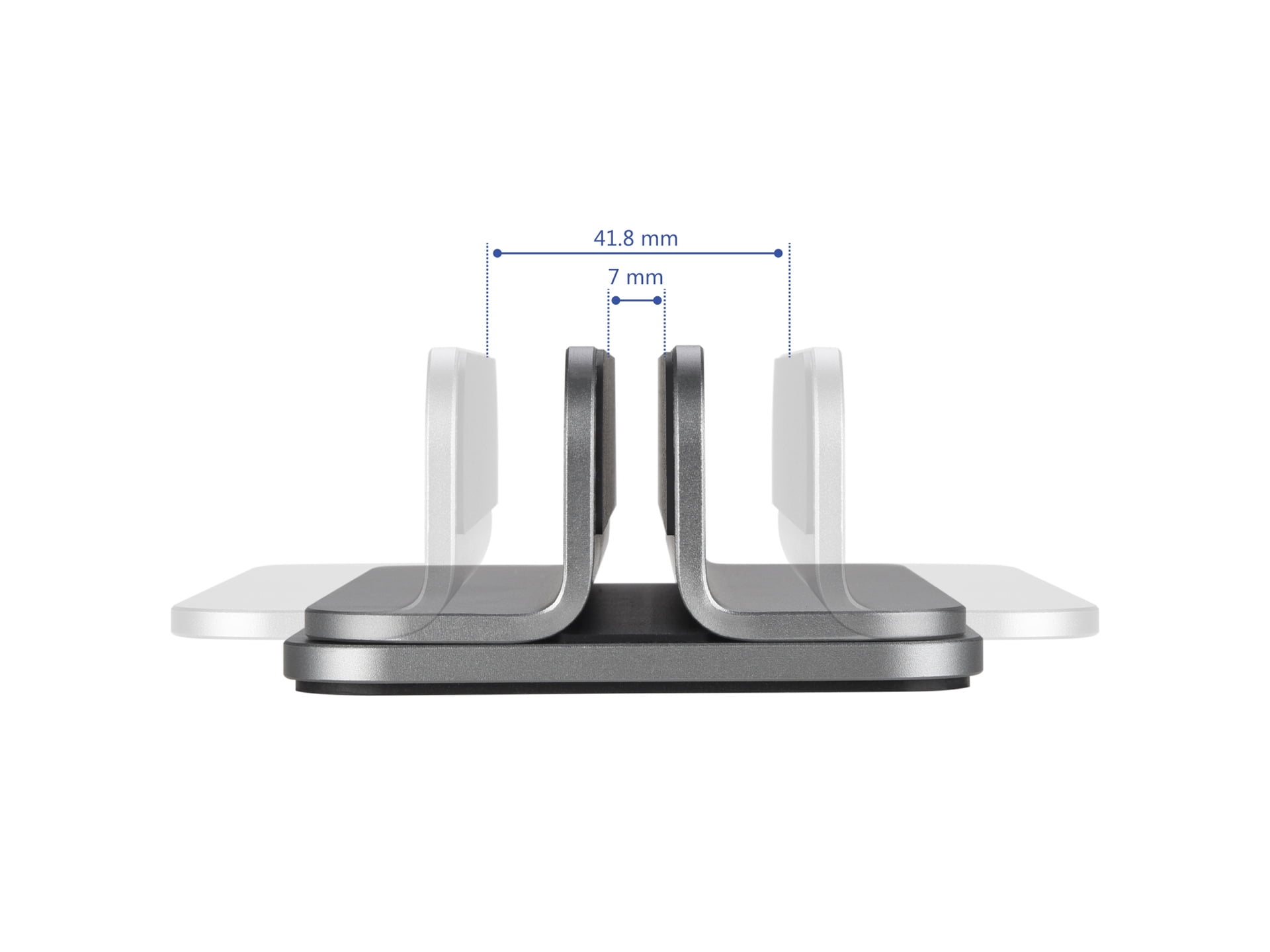 Vertical Laptop Stand Holder, Desktop Aluminum MacBook Stand with Adjustable Dock Size, Fits All MacBook, Surface, Chromebook and Gaming Laptops (Up to 17.3 inches), Silver