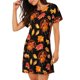 thumbnail image 2 of Balery Thanksgiving Turkey 1 Camisón de manga corta con cuello redondo para mujer, cómodo y elegante., 2 of 6