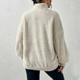 thumbnail image 6 of STETMN Women's Sherpa Sweatshirt Quarter Zip Fleece Long Sleeve Pullover Tops with Pocket, 6 of 8