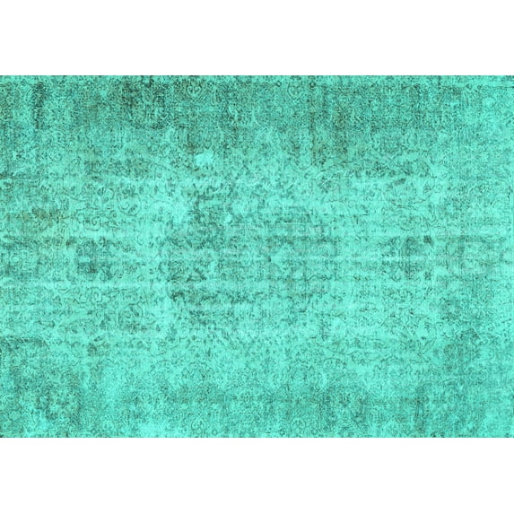 Ahgly Company Indoor Rectangle Persian Turquoise Blue Traditional Area Rugs, 7' x 10'