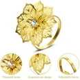 thumbnail image 4 of Visland 6Pcs Alloy Napkin Rings with Hollow Flower Napkin Holder Adornment Exquisite Napkins Rings Set Rhinestone Thanksgiving Napkin Rings for Wedding Banquet Christmas Dinner Decor Favor, 4 of 7