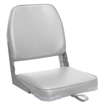 Low Back Boat Seats Fold-Down Fishing Boat Seat with Backrest Foldable Boat Chair Marine Bass Jon Boat Seats Canoe Seat, 1 Pack, Light Gray