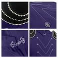 thumbnail image 4 of UTSJKR Men’s Vintage Stand‑Up Collar Full‑Length Cloak with Ornate Shoulder Chain Accent, Medieval Robe for Halloween Cosplay, Stage Role‑Play and Costume Gathering Purple, 4 of 7
