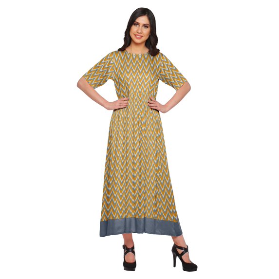 Moomaya Printed Kurta Dress Summer Wear Ladies Kurti Long Tunic Tops For Women
