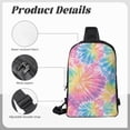 thumbnail image 5 of Chest Bag Dual Pocket 11.8×7.7×2.4in Waterproof Double-Pocket Large Capacity With No Inner Pouch Pockets And Double Drawstrings Tie-Dye Pattern Rainbow Colors Tie-Dye Background_2, 5 of 8