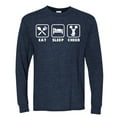 thumbnail image 2 of Cheerleading Eat Sleep Cheer Girl Sports Mens Long Sleeve Shirt, Vintage Heather Navy, 3XL, 2 of 3