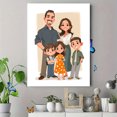 thumbnail image 4 of Cartoon Family Portrait Canvas Wall Art 15.75x11.81 Inches, 4 of 8