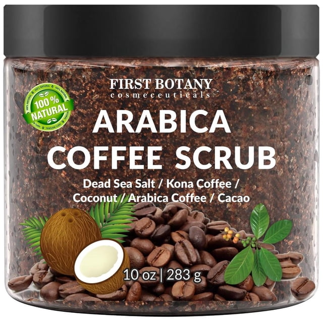 Exfoliante de Café Arábica First Botany 283 g antioxidantes hecho en USA