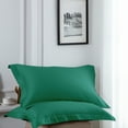thumbnail image 4 of Ntbay 2 Pack 1800 Thread Count Cotton Standard Pillow Shams, Super Soft and Breathable Oxford Pillowcases for Bed, 20"x26", Dark Green, 4 of 5