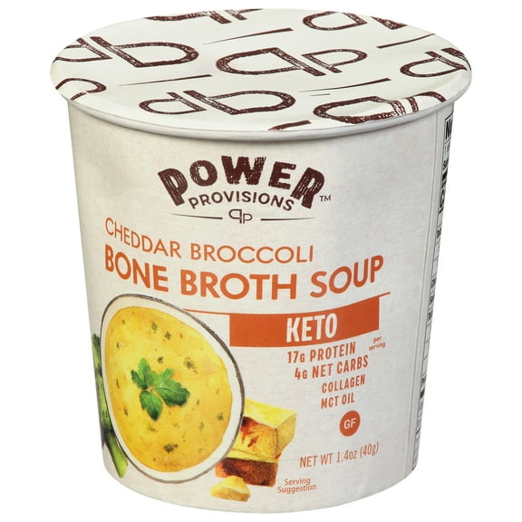 Power Provisions Soup Bone Broth Cheddar Broccoli 1.4 oz (Pack Of 12)