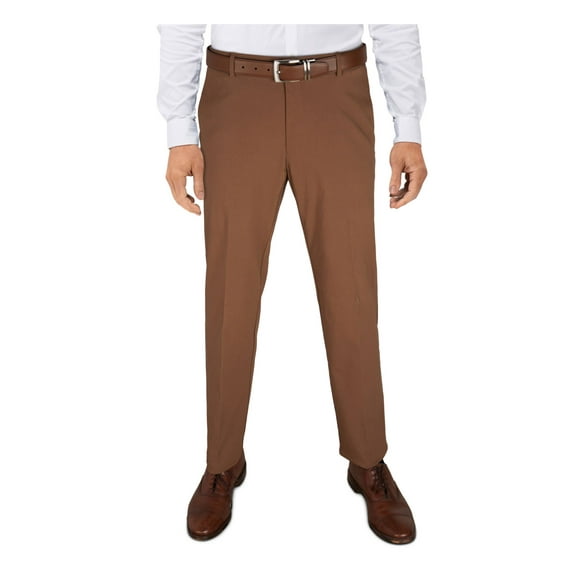 TOMMY HILFIGER Mens Brown Straight Fit Stretch Pants 38W 34L