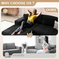 thumbnail image 5 of Walsunny Modular Sectional Sofa Couch with Chaise, No Assembly Foam Couch, Deep Seat Corduroy Sofa, Convertible L Shaped Cloud Couch for Living Room Apartment, Black, 5 of 8