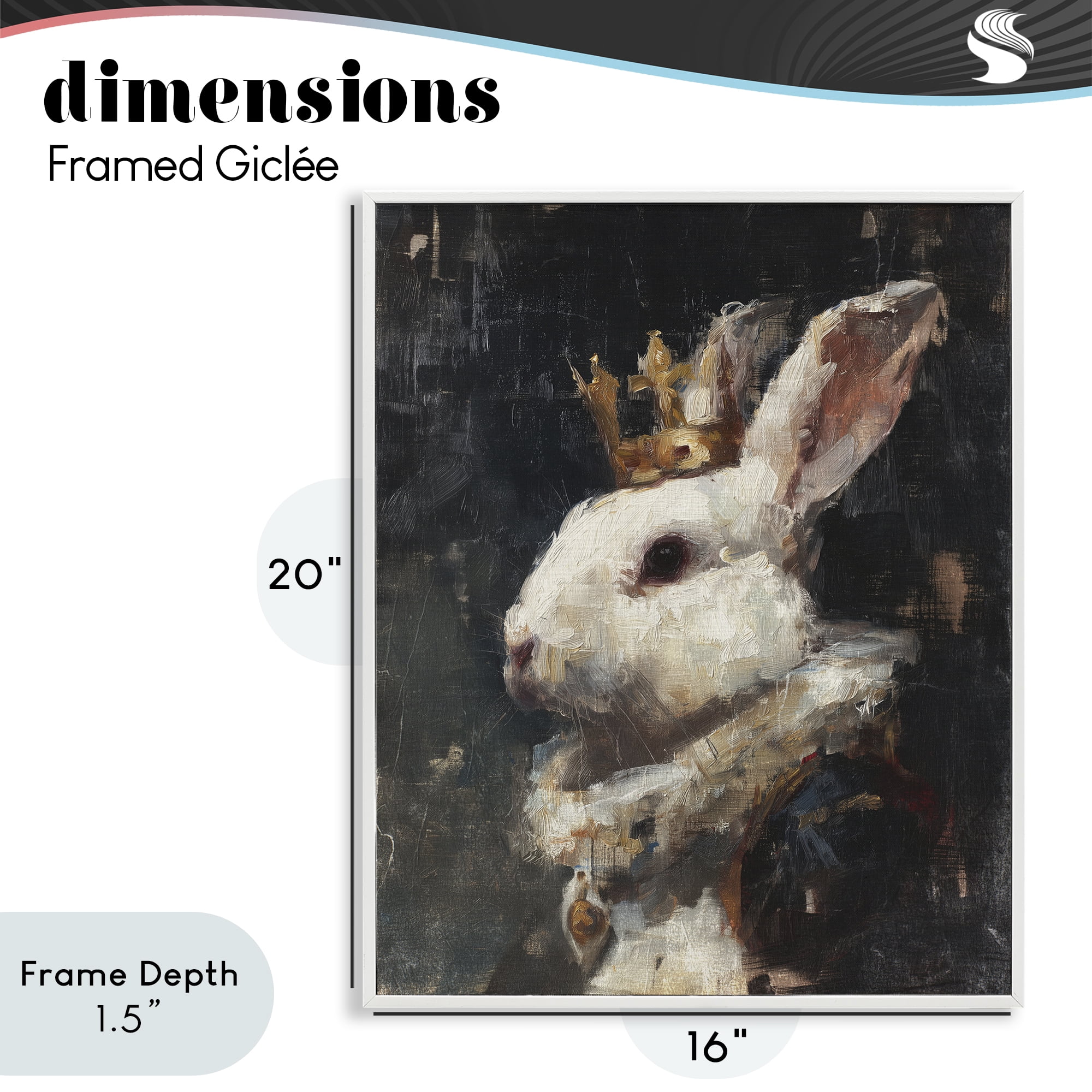 Stupell Industries Regal Monarch Rabbit White Framed Giclee Art, design by Svetlana Aleynikova