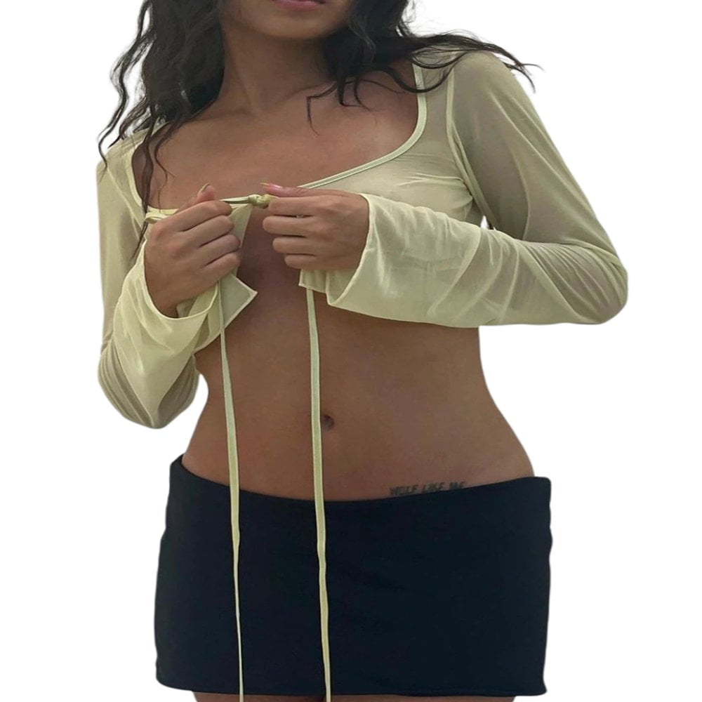 mesh sheer crop top