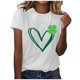 thumbnail image 2 of Xuyuer St. Patrick's Day Women Shamrock Clover Graphic Casual T-Shirt Short Sleeve Fashionable Tee Pullover Tops Shamrock Tee Round Neck T-Shirt Irish Tops, 2 of 5