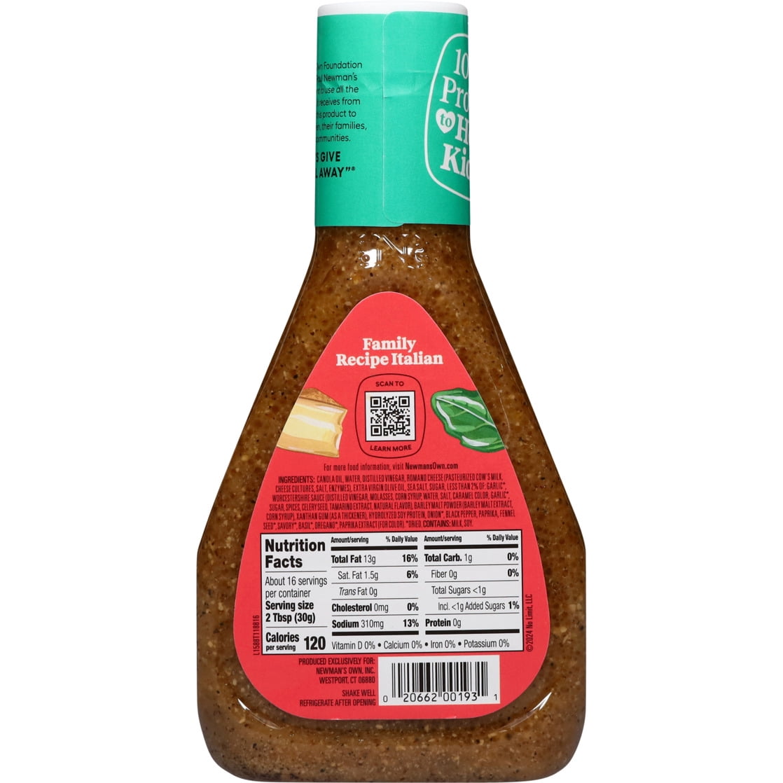 Newman's Own Family Recipe Italian Dressing 16z