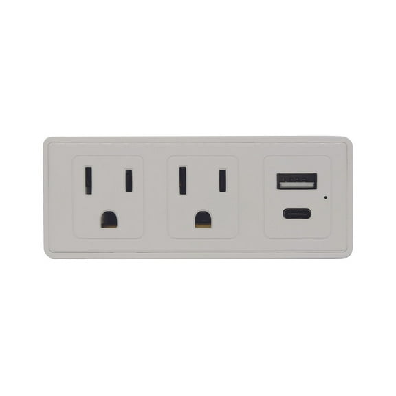 CIAO-TECH SLIM MULTIPORT CHARGING - 2 prises secteur + 1 port de sortie USB-A + 1 port de sortie USB-C et protection contre les surtensions 300 joules - Blanc