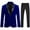 Blue, variant on Mens 2-Piece Suit Peaked Lapel One Button Tuxedo Slim Fit Dinner Jacket & Pants