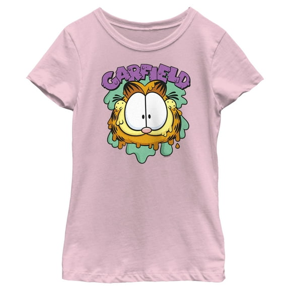 Girl's Garfield Slime Spatter Logo Graphic T-Shirt