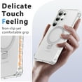 thumbnail image 3 of Dteck for Samsung Galaxy S25 Ultra Case with Rotating Magnetic Stand, Compatible with MagSafe, Military-Grade Drop Protection Frosted Translucent Phone Cover for Samsung Galaxy S25 Ultra,Clear, 3 of 6