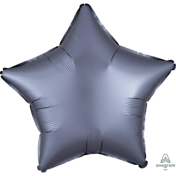 19 inch Star - Satin Luxe Graphite Foil Mylar Balloon - Party Supplies Decorations