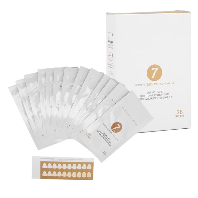 14 bolsas/caja Tiras blanqueadoras de dientes Refrescante para el aliento Eliminación de manchas Kit de blanqueamiento dental