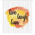 thumbnail image 3 of Ambesonne Live Laugh Love Shower Curtain, Soft Watercolor, 69"Wx70"L, Yellow Coral Black, 3 of 3