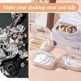 thumbnail image 4 of 4 Pcs Hair Tie Container Small Portable Travel Cotton Swab Holder Flosser Dispenser with Lid Plastic Box Beads Storage,4 * Storage Box,White, 4 of 8
