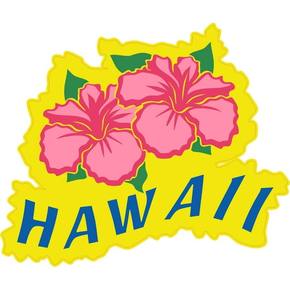 5in x 4.5in Flower Hawaii Bumper Sticker Car Vinyl Decal Truck Stickers