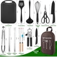 thumbnail image 6 of Camping Essentials Cookware Cooking Utensils Set - Camping Kitchen Utensils, Portable Outdoor Accessories, Stainless Steel & Silicone, Camping Gear Equipment for RV Picnic Grill, 6 of 6