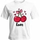 thumbnail image 1 of Camisetas informales de manga corta con estampado de cerezas para hombre, para el Día de San Valentín, 1 of 8
