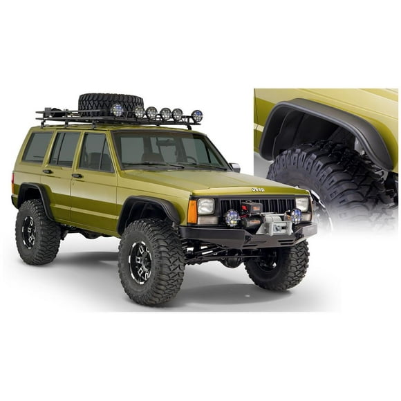 Améliorez Votre Jeep Cherokee Bushwacker Fender Flares Fini Noir Mat Ajoute jusqu'à 4,5" de Couverture de Pneu LED Marqueur Garantie à Vie Limitée