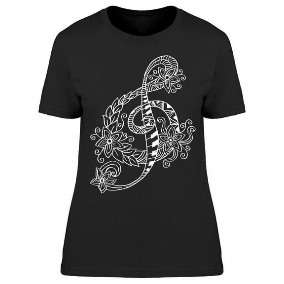 Flowery Music Note T-Shirt Women -Image by Shutterstock, Female x-Large