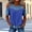 Blue, variant on Women's Casual Round Neck Short Sleeve Blouse Solid Color Loose Fit Spring Summer Top