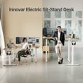 thumbnail image 5 of INNOVAR L Shaped Standing Desk Adjustable Height, 63x55 inch Dual Motor Electric Corner Stand up Computer Desk, Sit to Stand Study Desks with Splice Board, Bamboo Top, 5 of 15